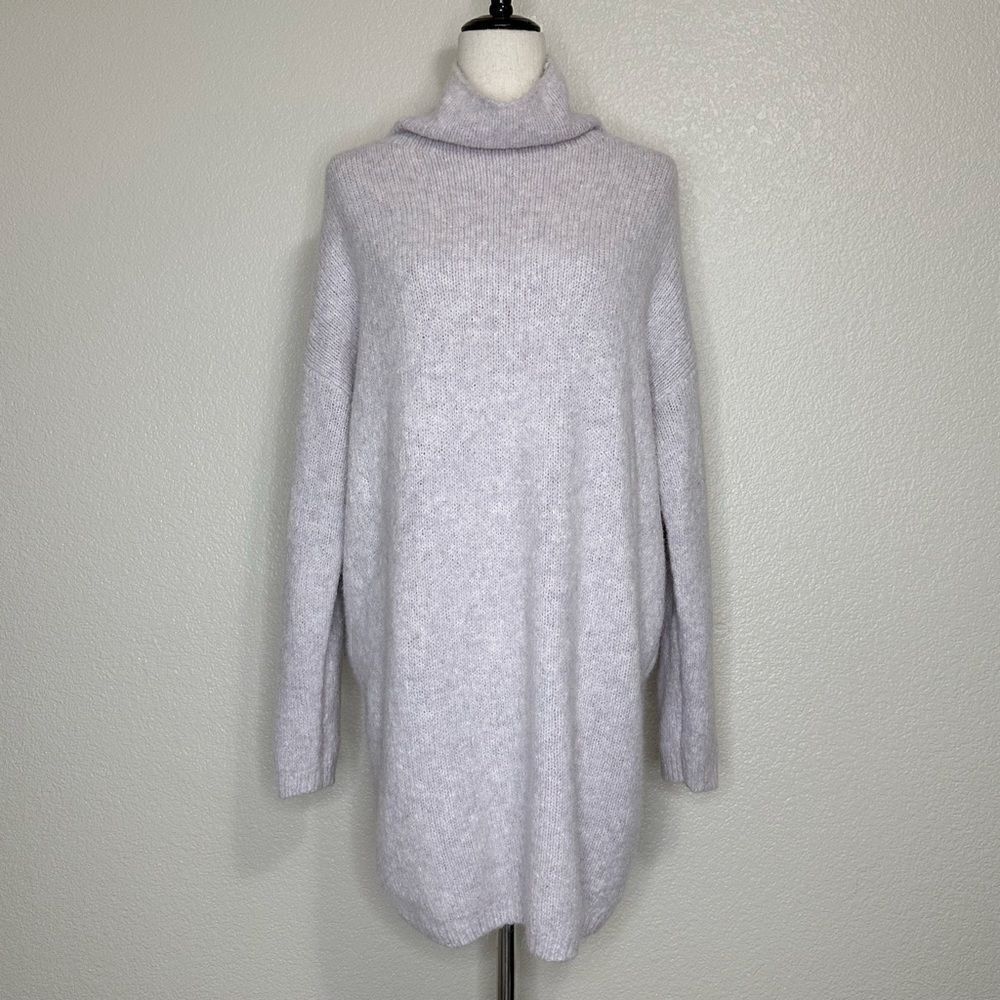 Aerie Alpaca Wool Blend Mock Neck Oversized Fuzzy Soft Sweater